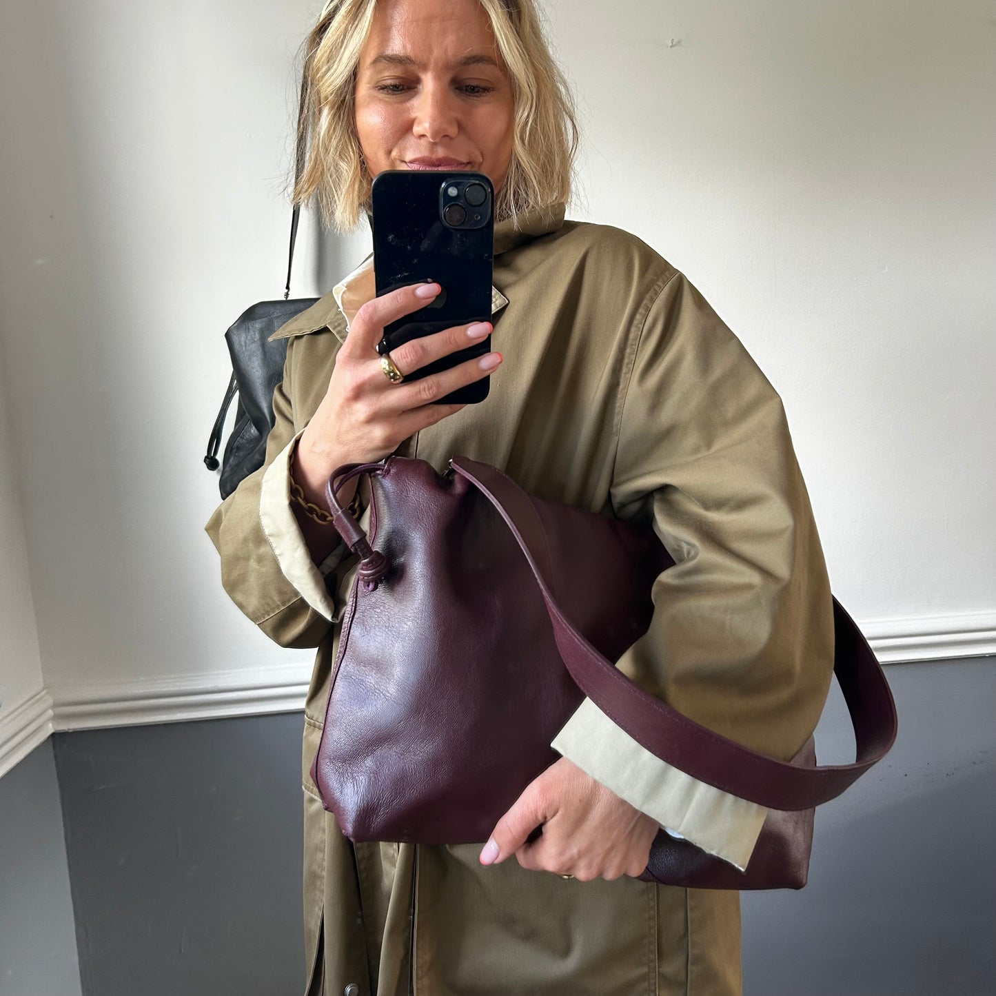 Oversized Leather Slouch Bag
