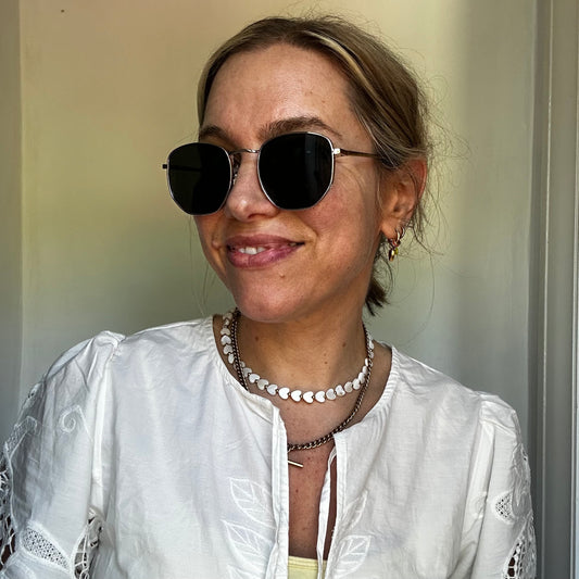 Gold Framed Geo Curve Sunglasses