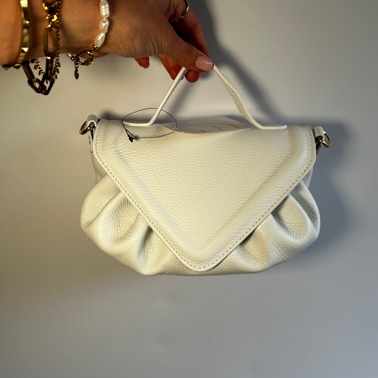 The Pleated Cross-Body Leather Clutch