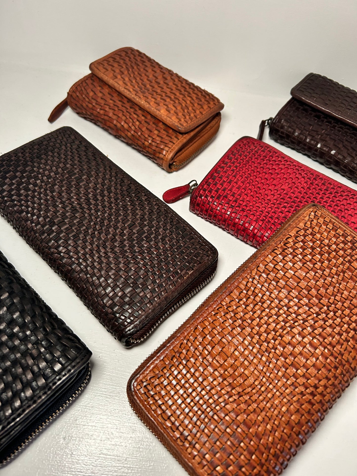 Woven Leather Purses Large