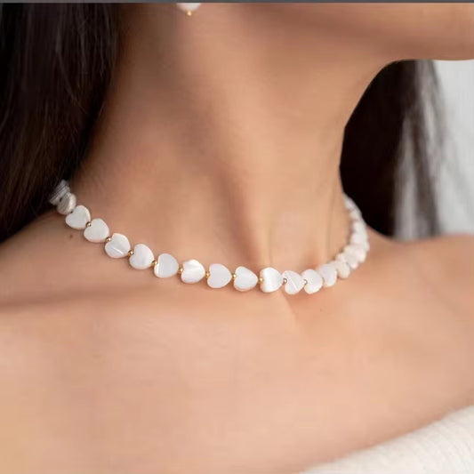 Mother of Pearl Heart Necklace