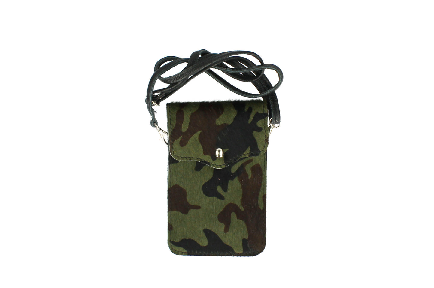 The Leather Cross Body Mobile Bag (Animal print)