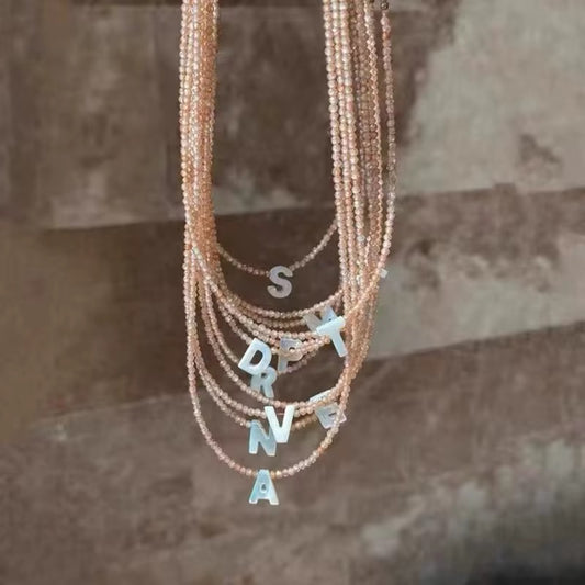 Mother of Pearl Initial Necklaces