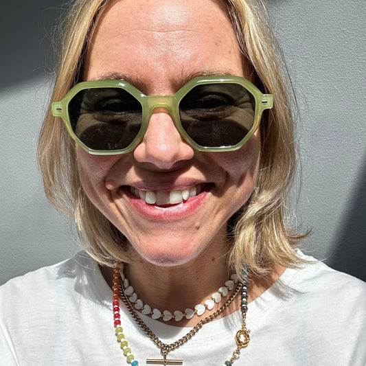 Green Geometric Sunglasses