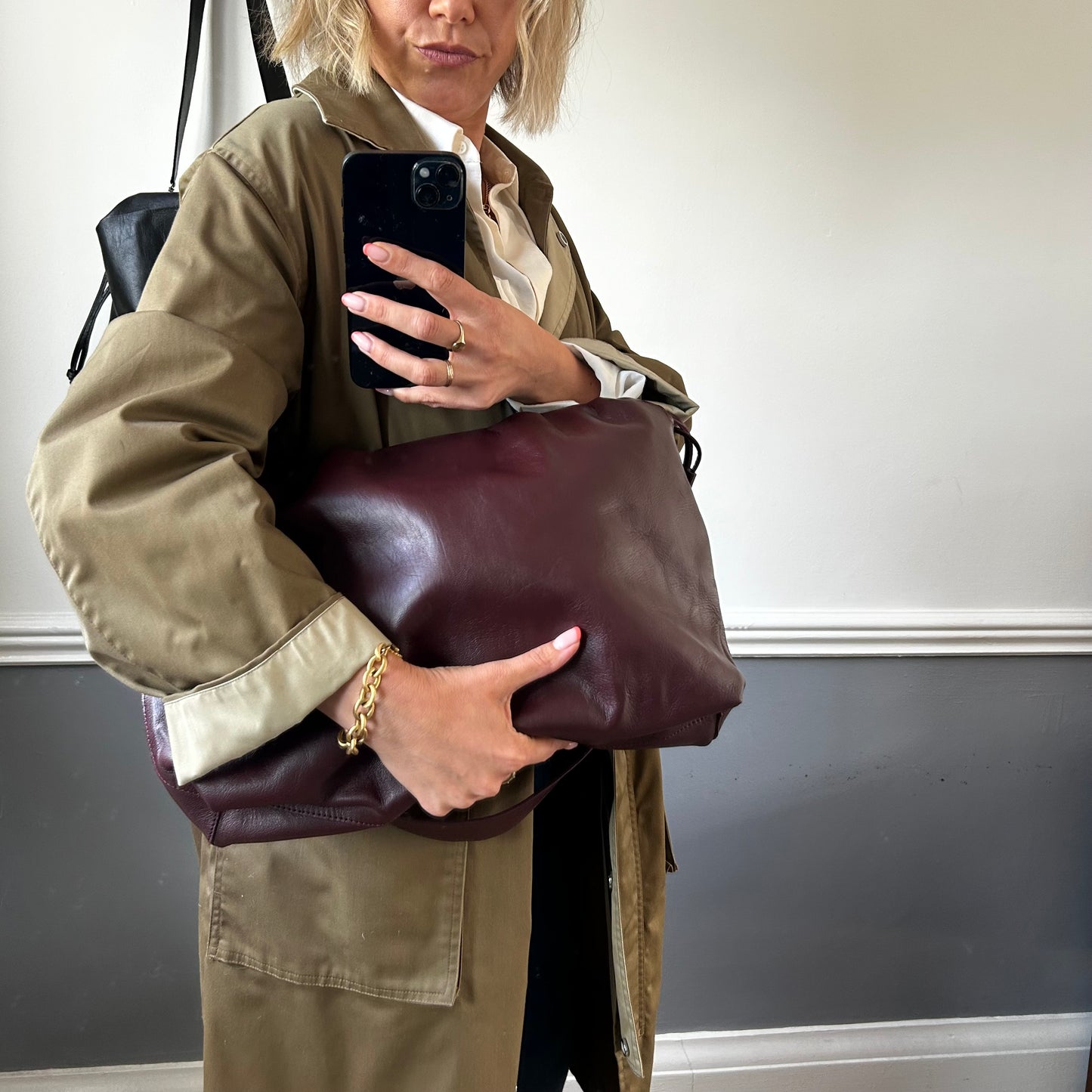 Oversized Leather Slouch Bag