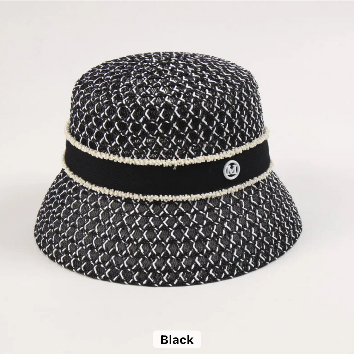 Monochrome Woven Bucket Hat