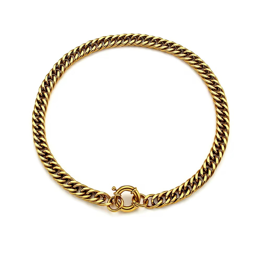 Chunky Gold Springring Necklace