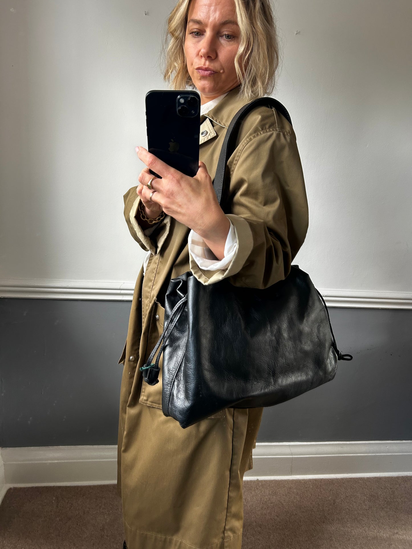 Oversized Leather Slouch Bag