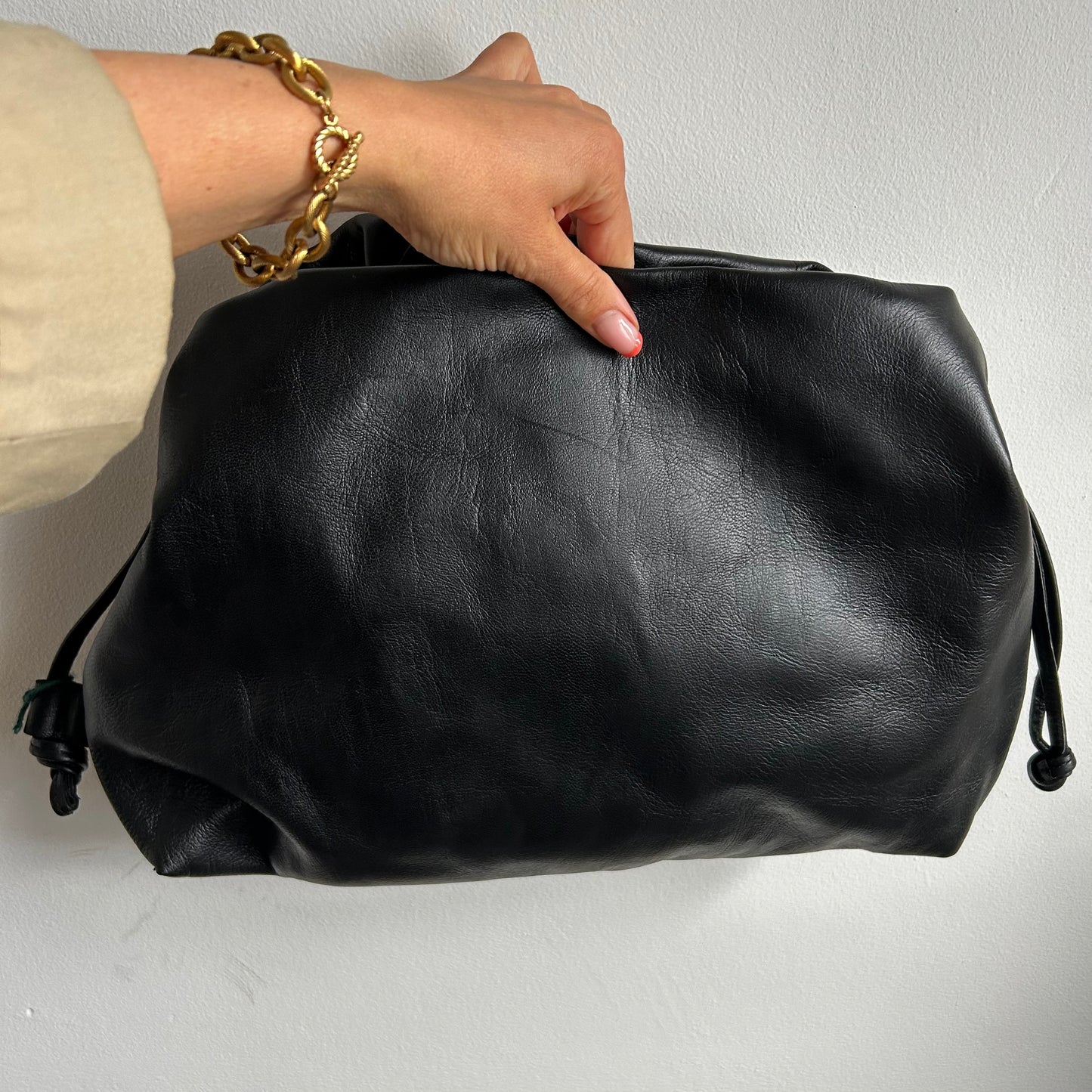 Oversized Leather Slouch Bag