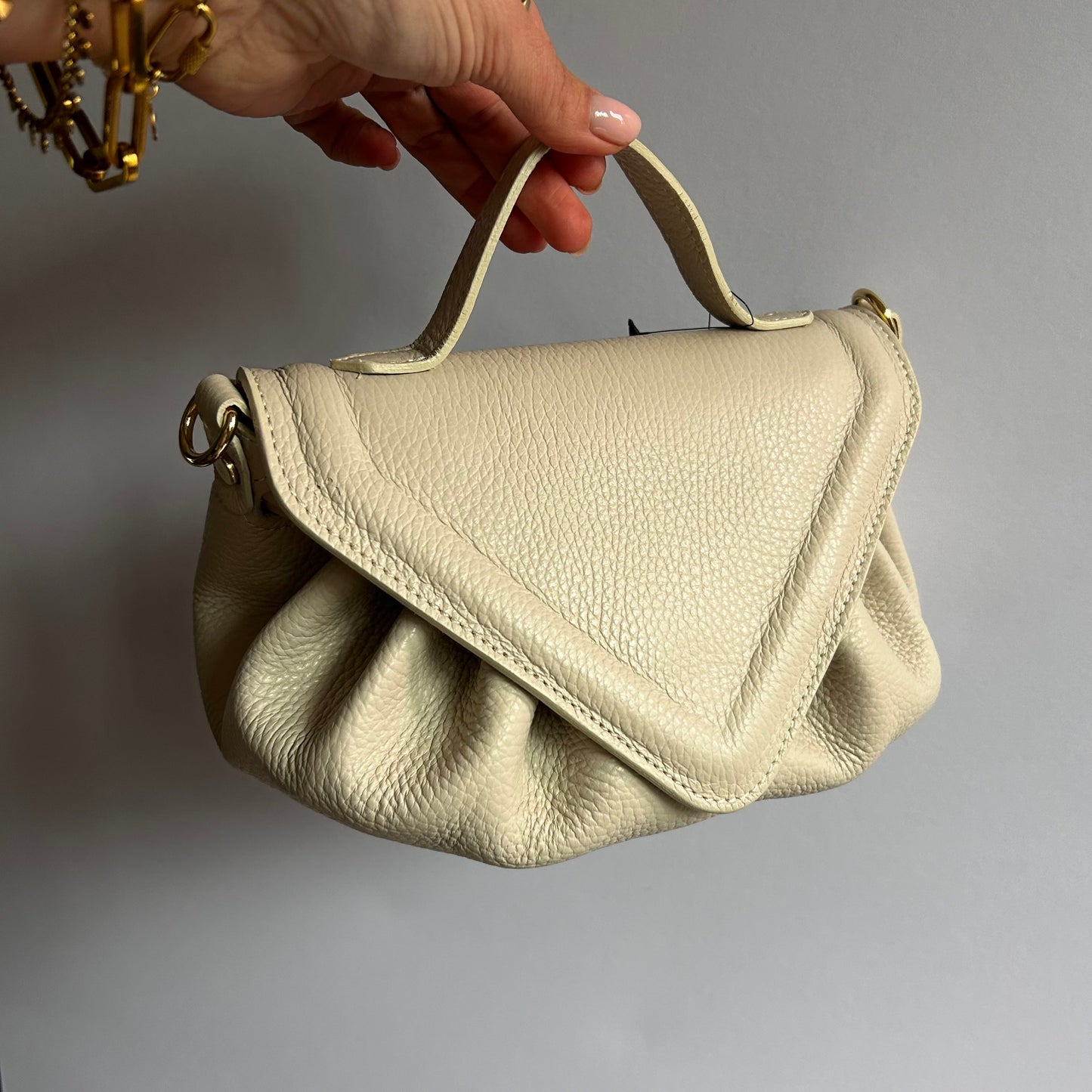 The Pleated Cross-Body Leather Clutch