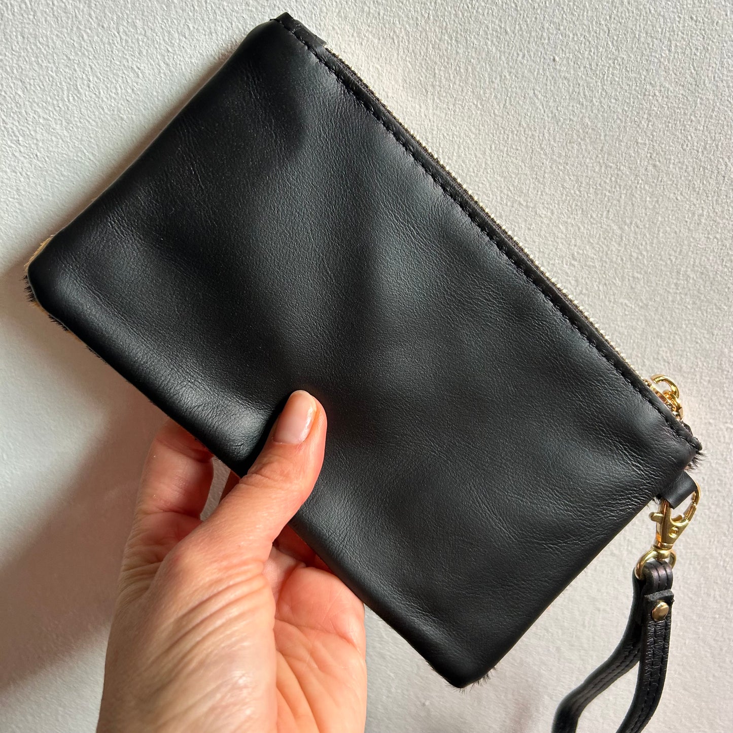 Tiger Print Mini Leather Clutch