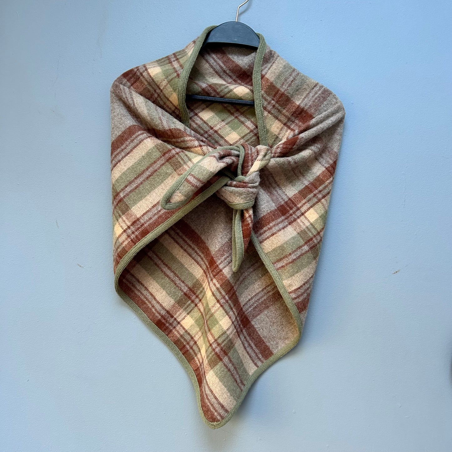Checked Woollen Triangular Scarf