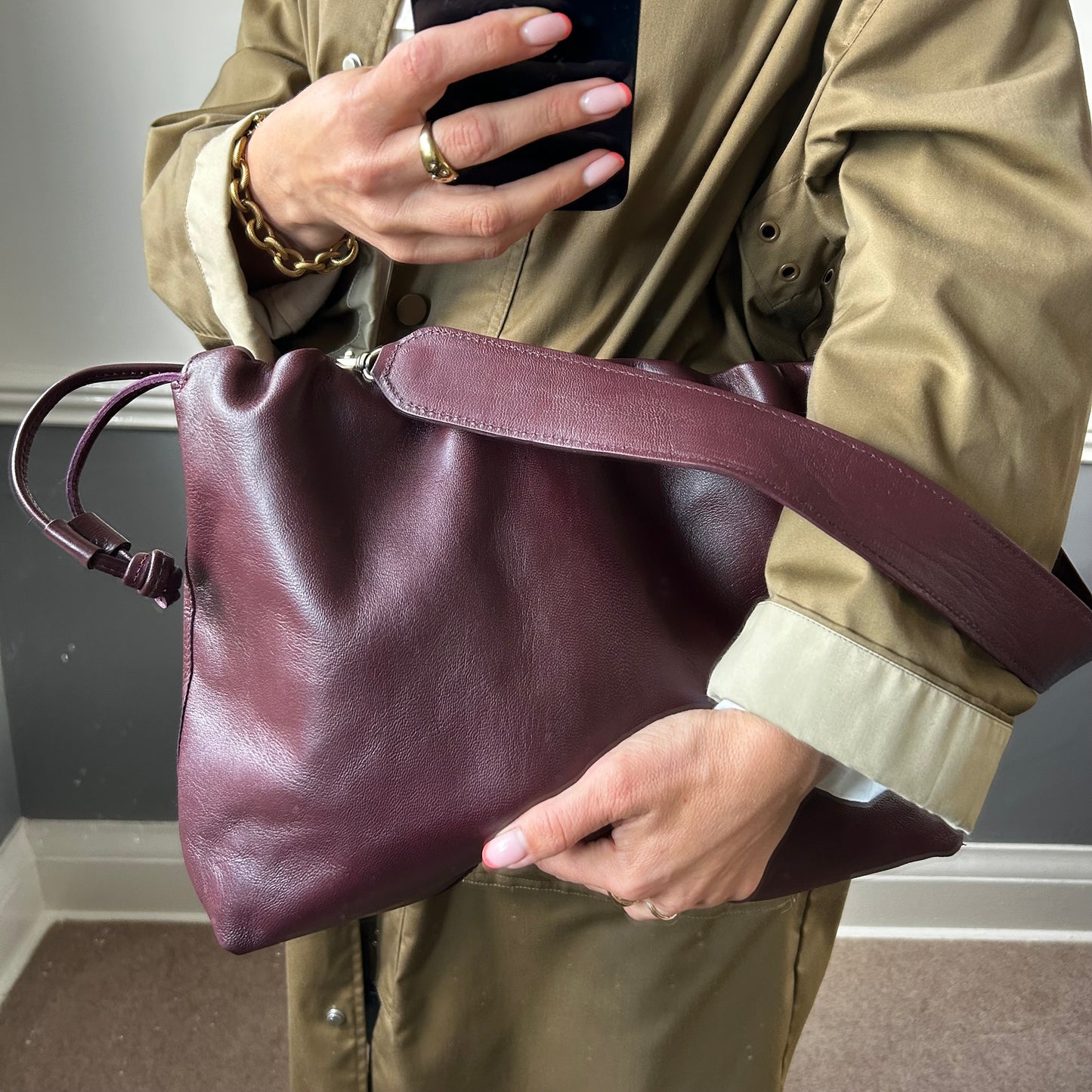 Oversized Leather Slouch Bag