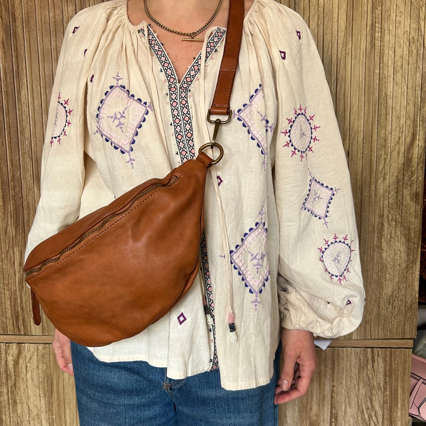 The Large Washed Leather BumBag / Sling Bag