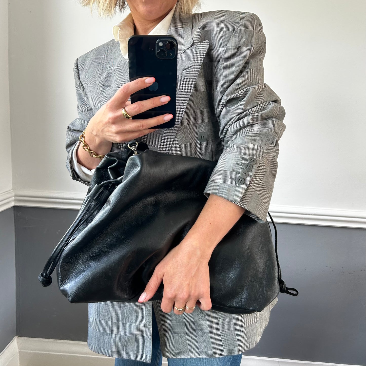 Oversized Leather Slouch Bag