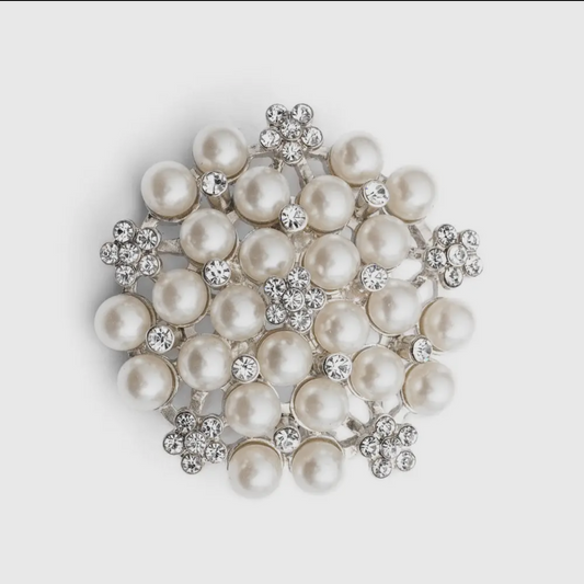 Pearl & Diamanté Brooch