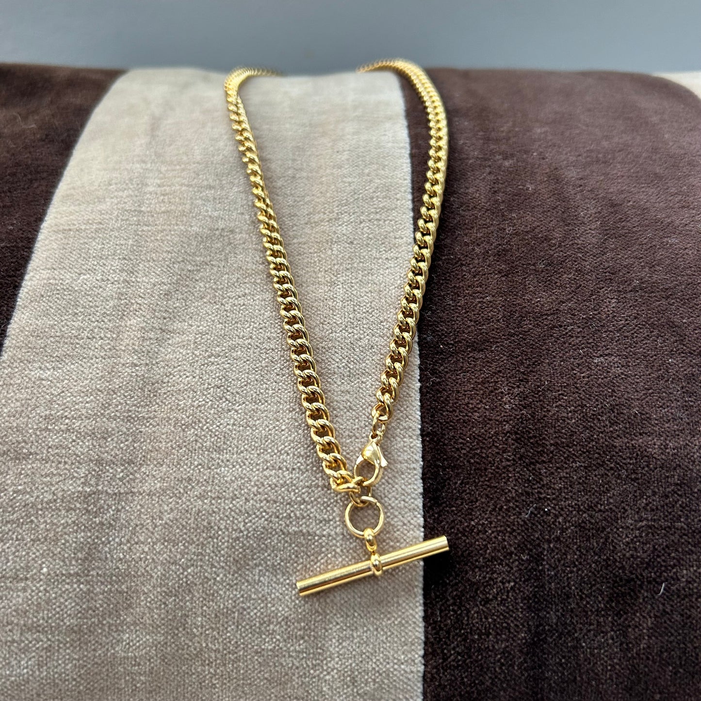 SECONDS Large T Bar Gold Necklace