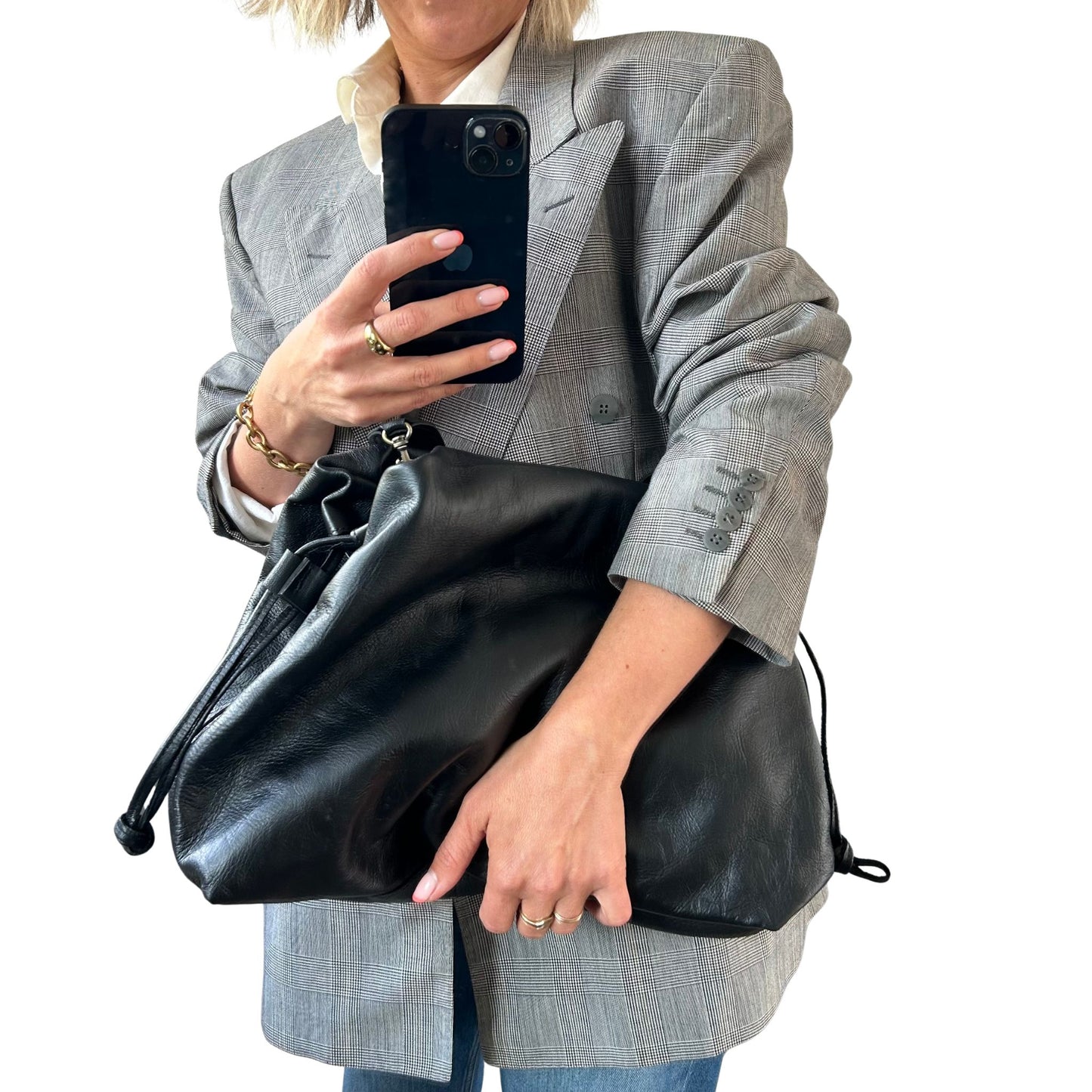 Large Drawstring Slouch Tote