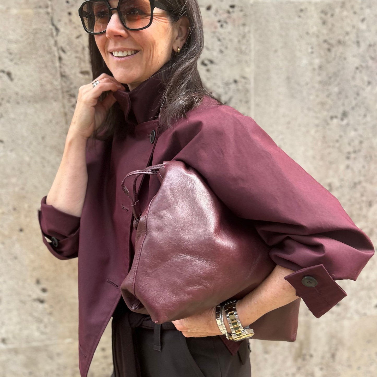 Large Drawstring Slouch Tote