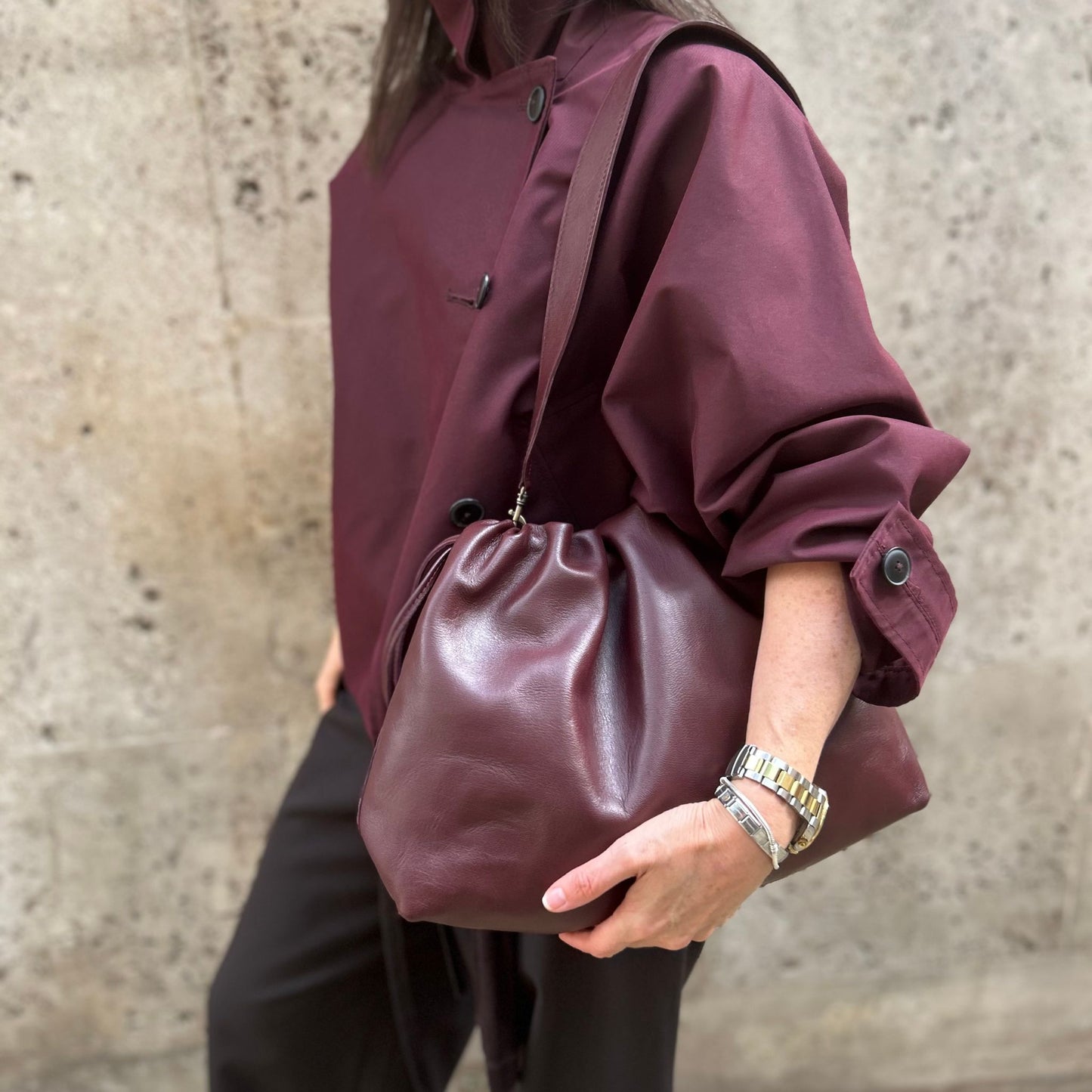 Oversized Leather Slouch Bag