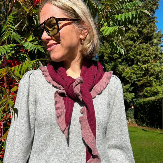 Merino Triangle Ruffle Scarf
