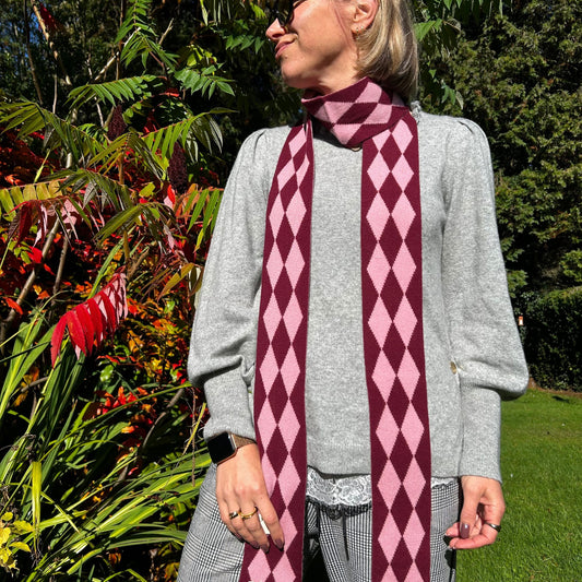 Merino Wool Harlequin Skinny scarves
