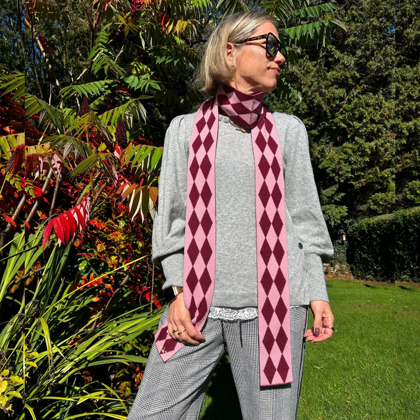 Merino Wool Harlequin Skinny scarves