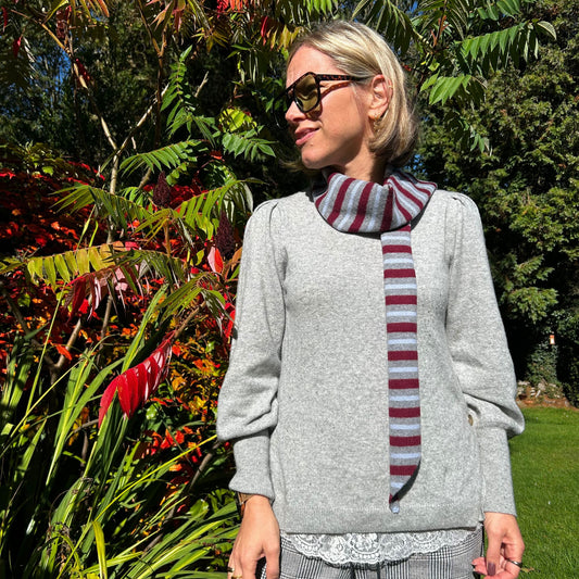 Merino Wool Striped Skinny Scarves