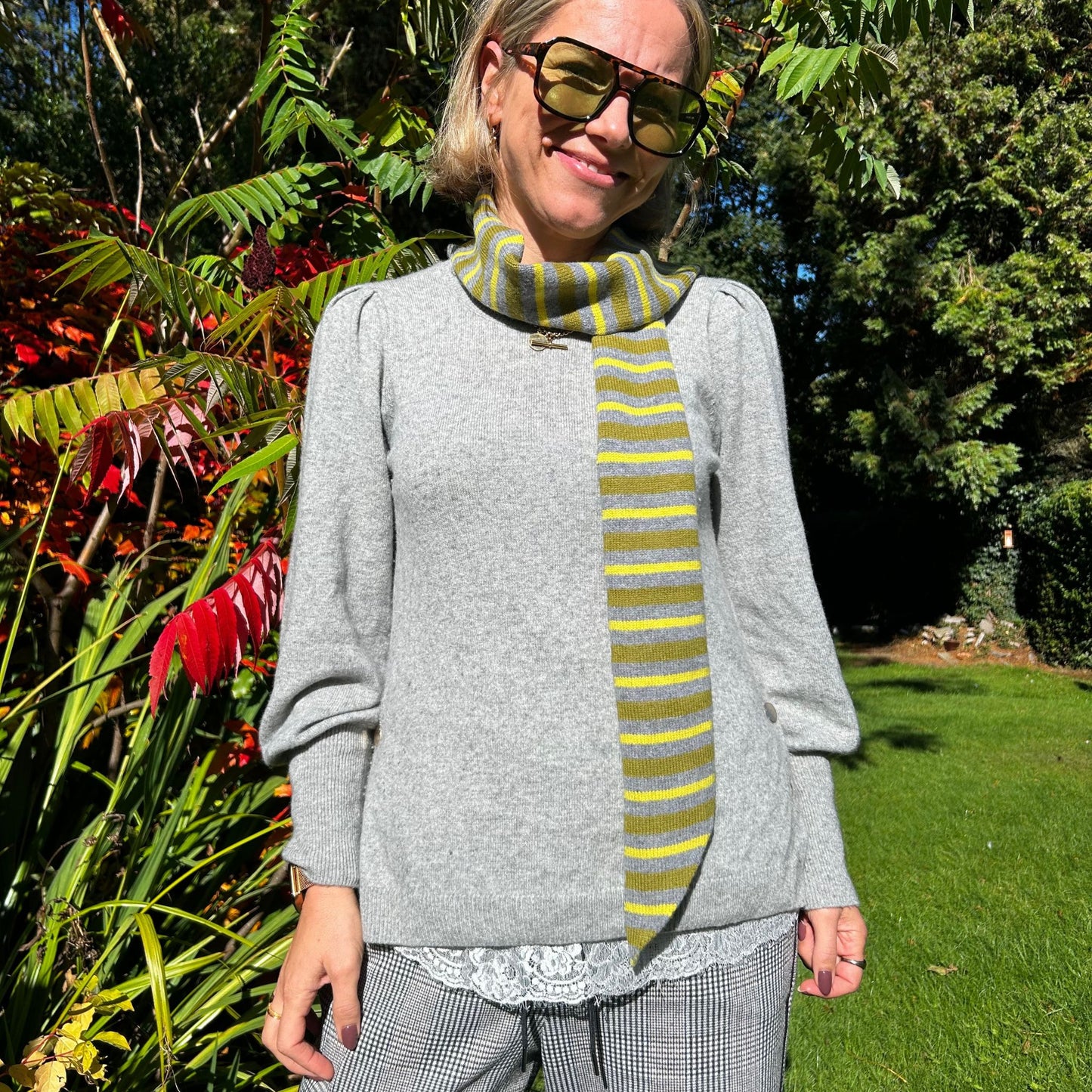Merino Wool Striped Skinny Scarves