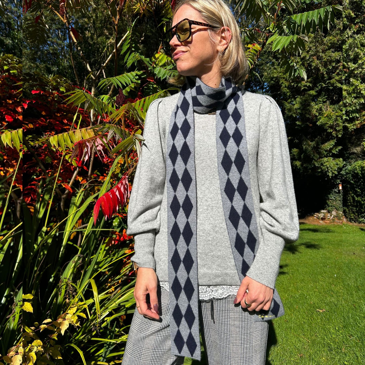 Merino Wool Harlequin Skinny scarves