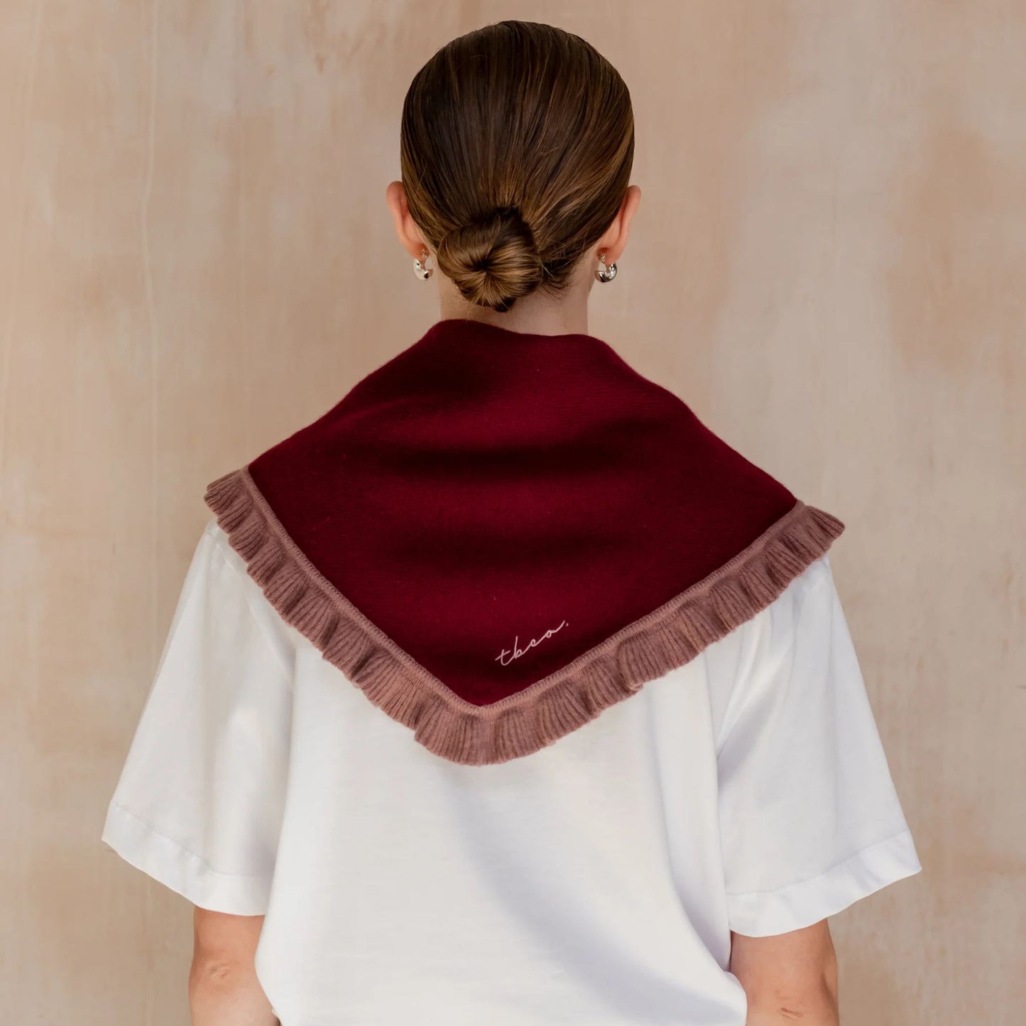 Merino Triangle Ruffle Scarf