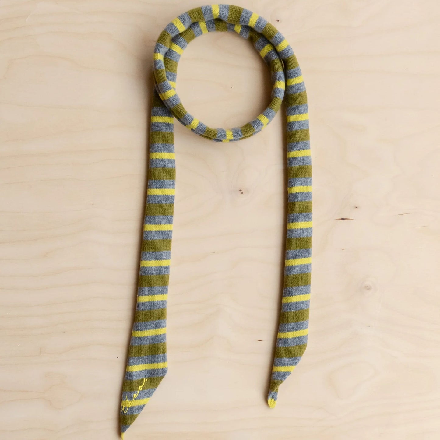 Merino Wool Striped Skinny Scarves