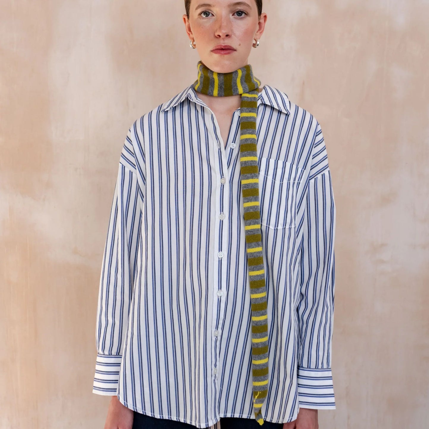 Merino Wool Striped Skinny Scarves