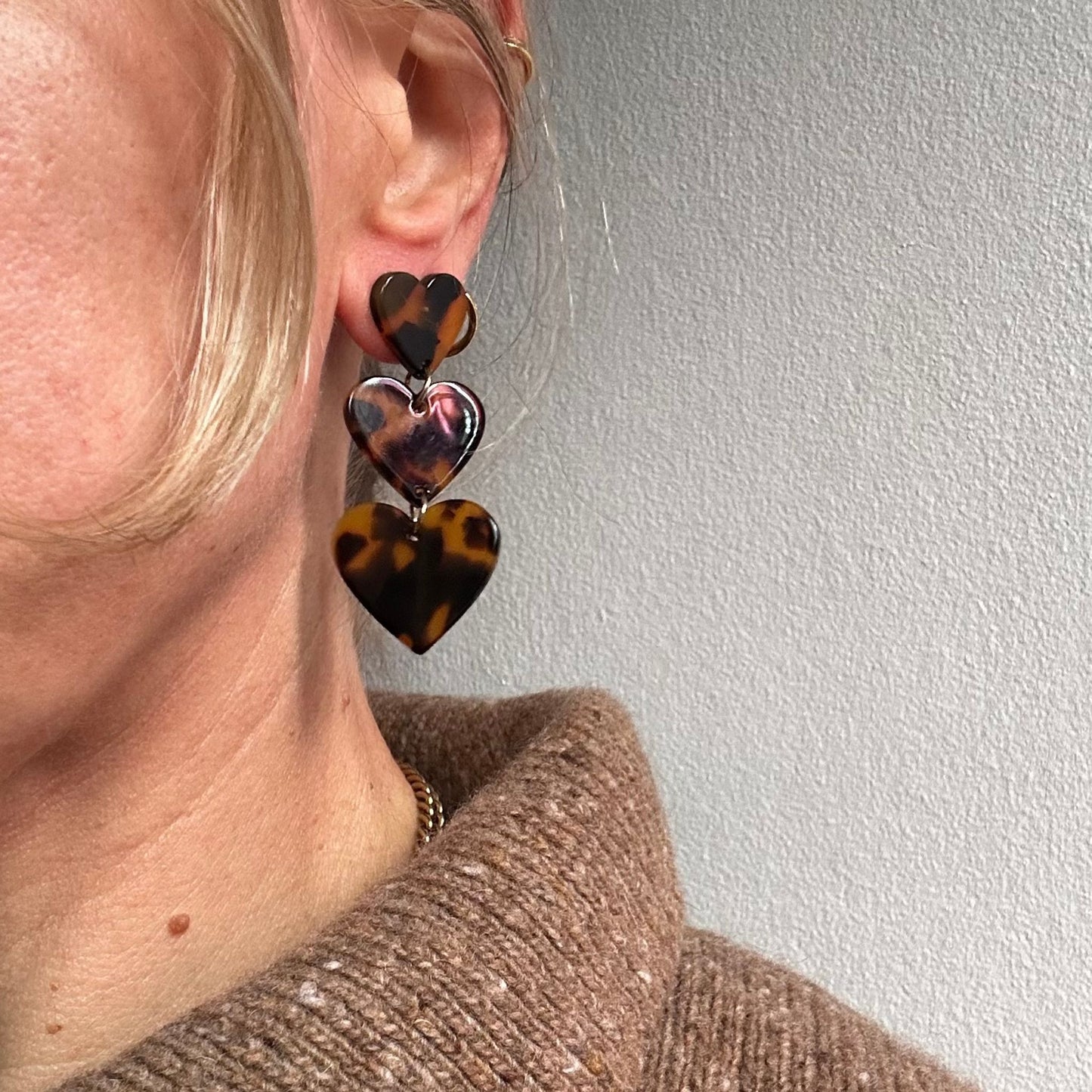 Heart Tortoiseshell earrings