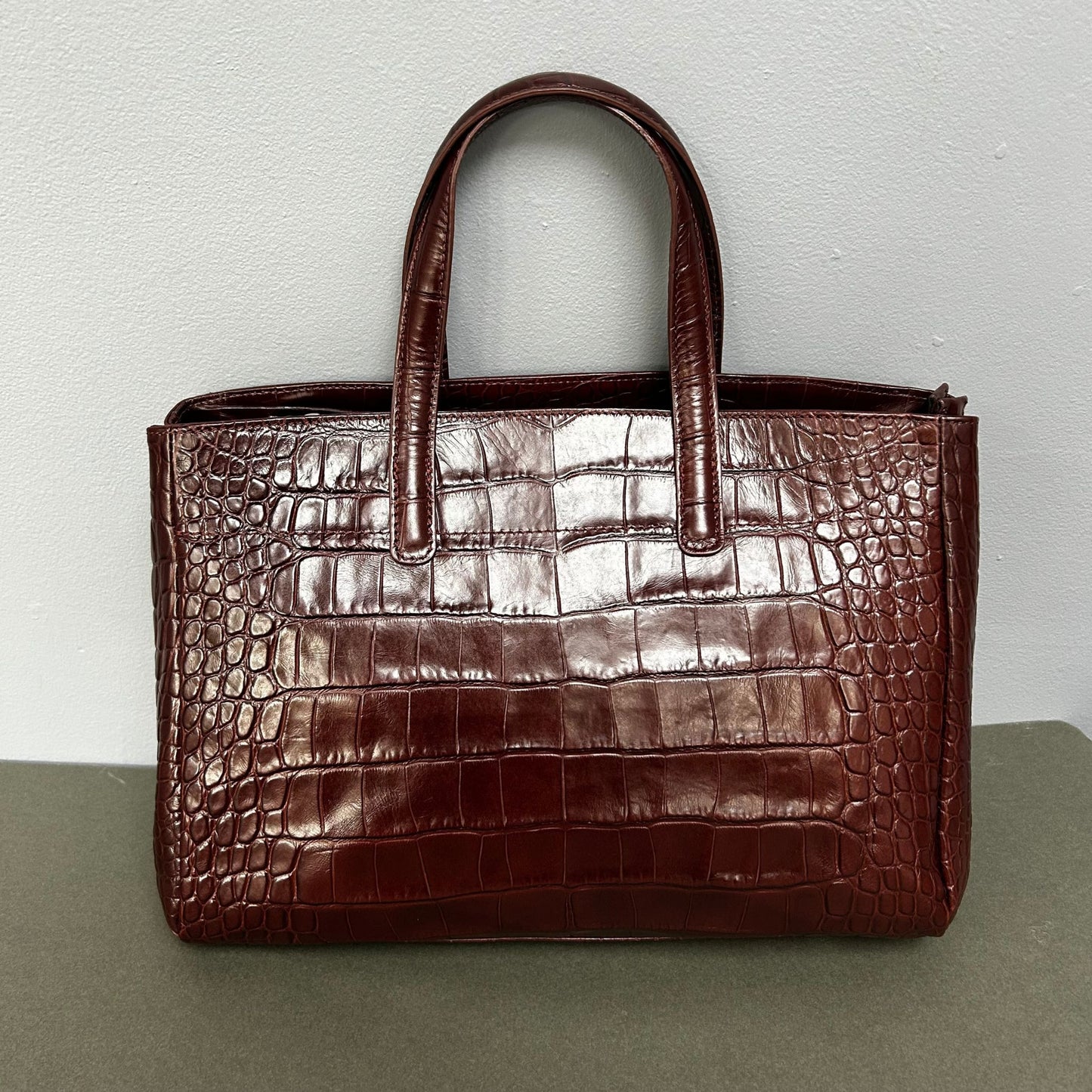 Croc Effect Leather Handbags