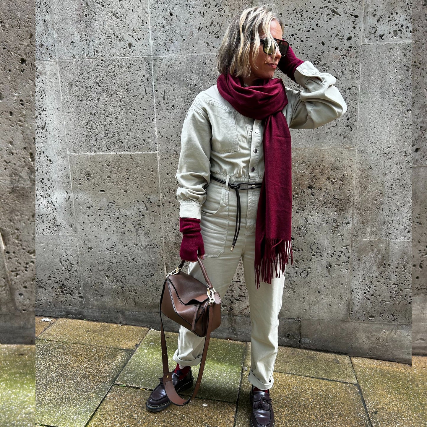 Leather Grab Handle Geometric Bags