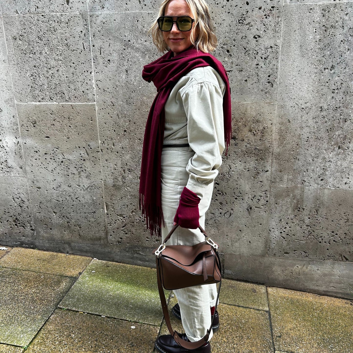 Leather Grab Handle Geometric Bags