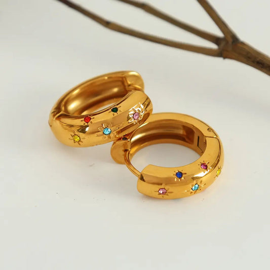 Vintage Style Chunky Gold Hoops