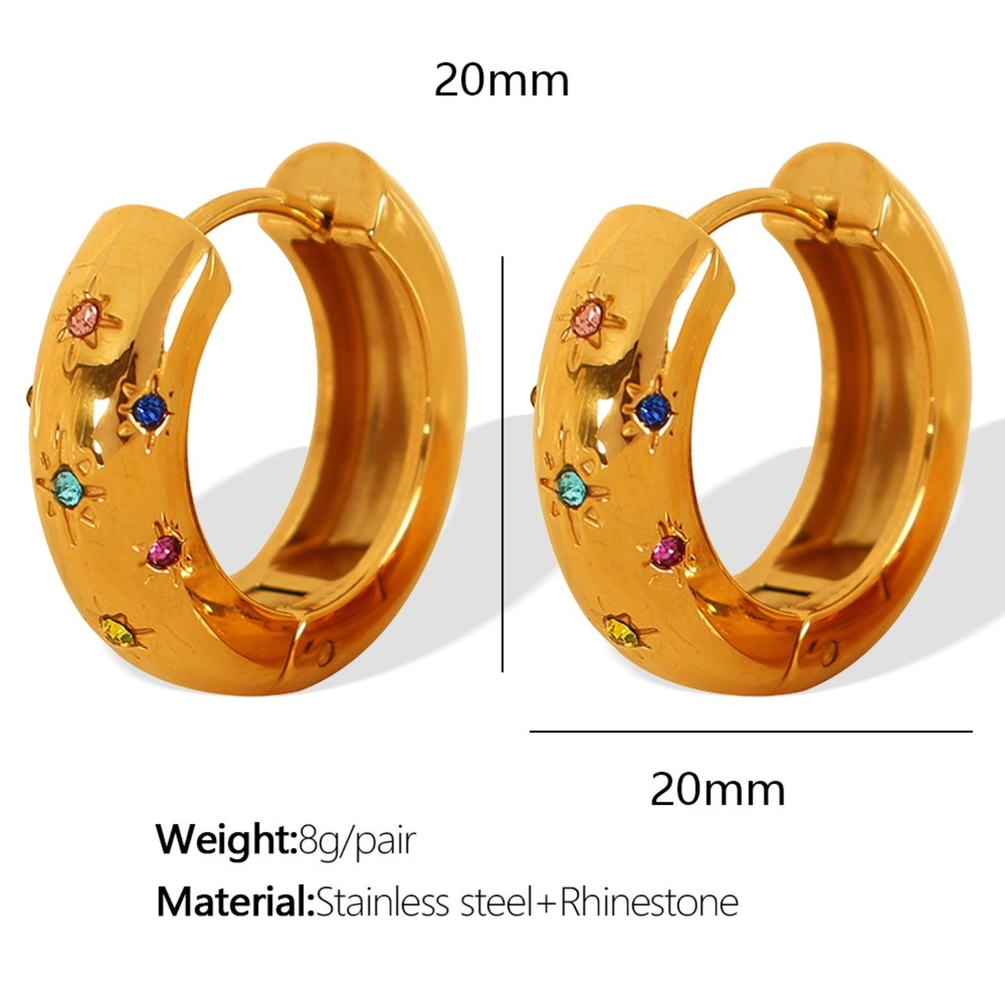 Vintage Style Chunky Gold Hoops