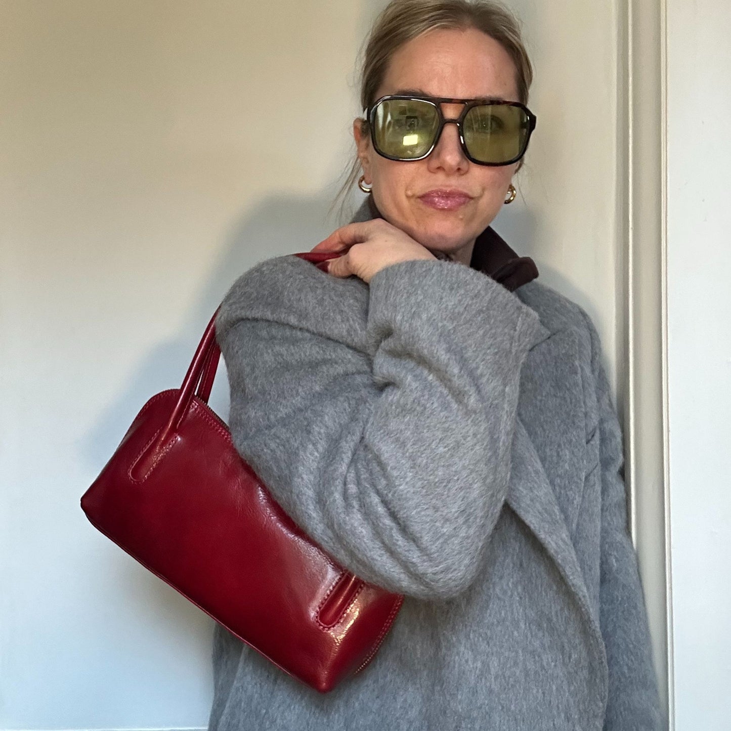 Polished Leather Shoulder Bag