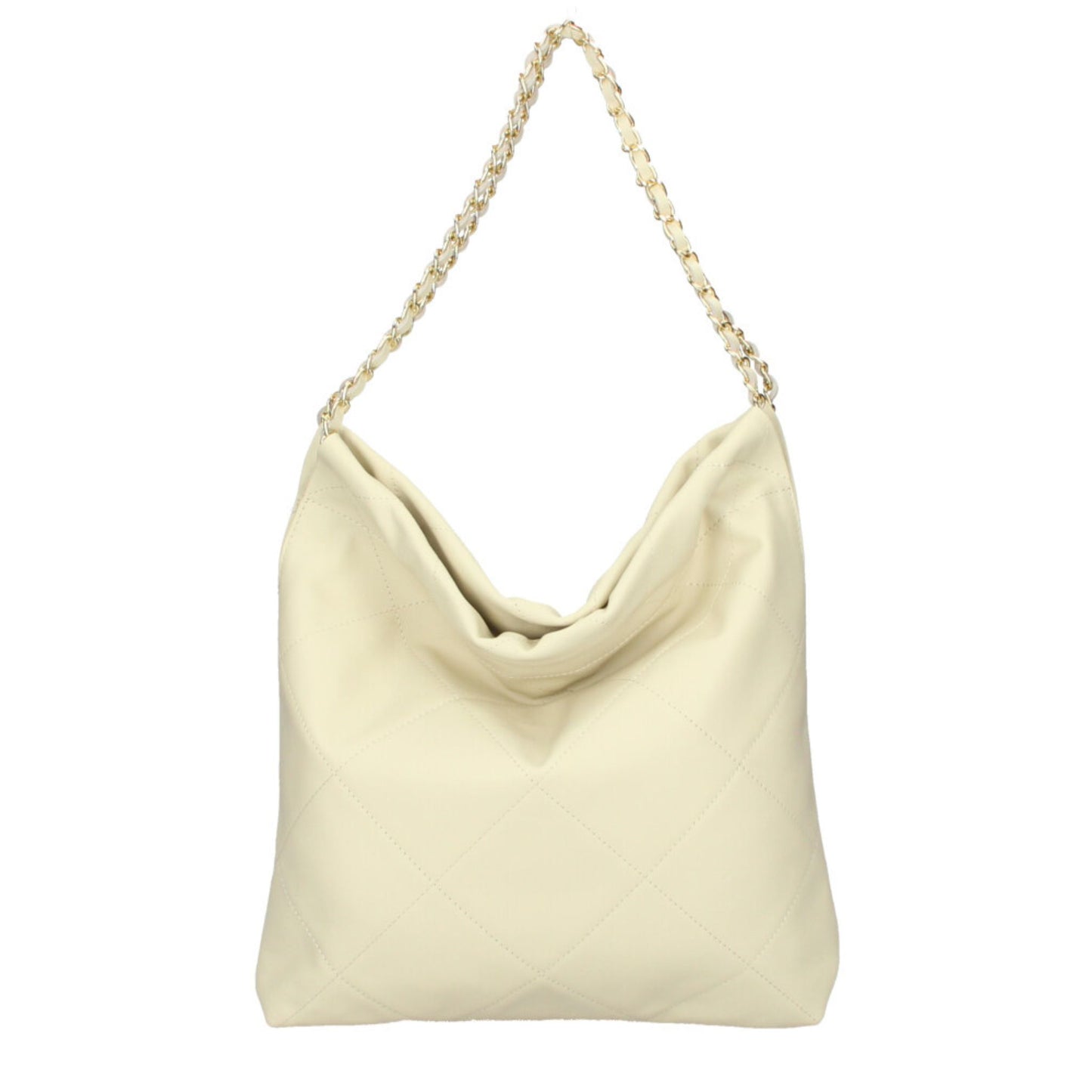 Quilted Leather Bag with Chain Strap