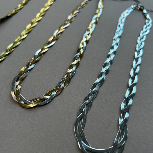 Plaited Necklace & Bracelet Set