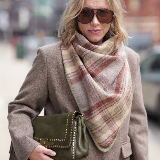 Checked Woollen Triangular Scarf