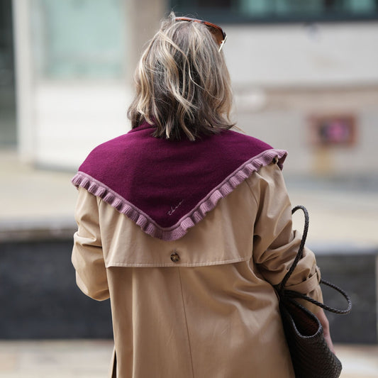 Burgundy & Pink Frill Neckerchief