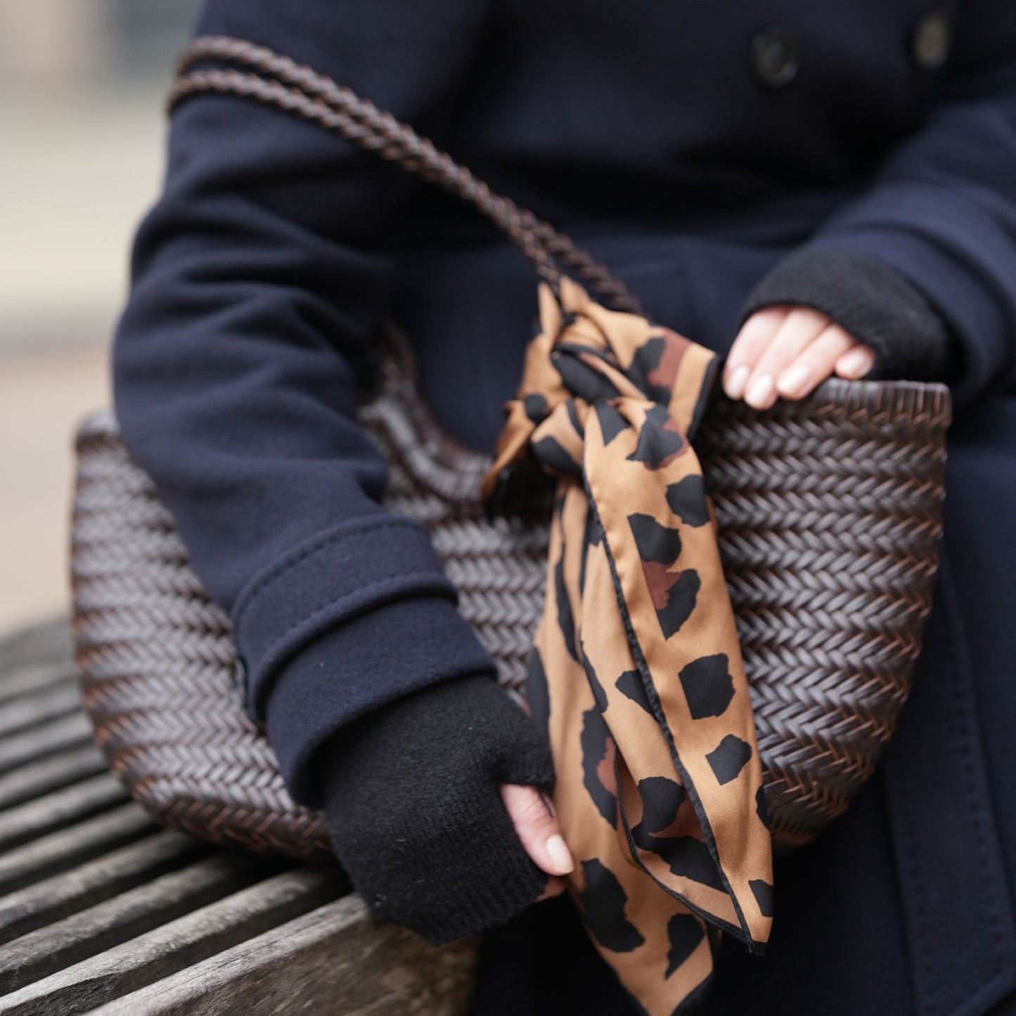 Woven Leather Basket