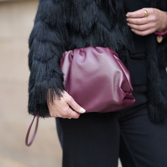 Burgundy Leather Cloud Bag