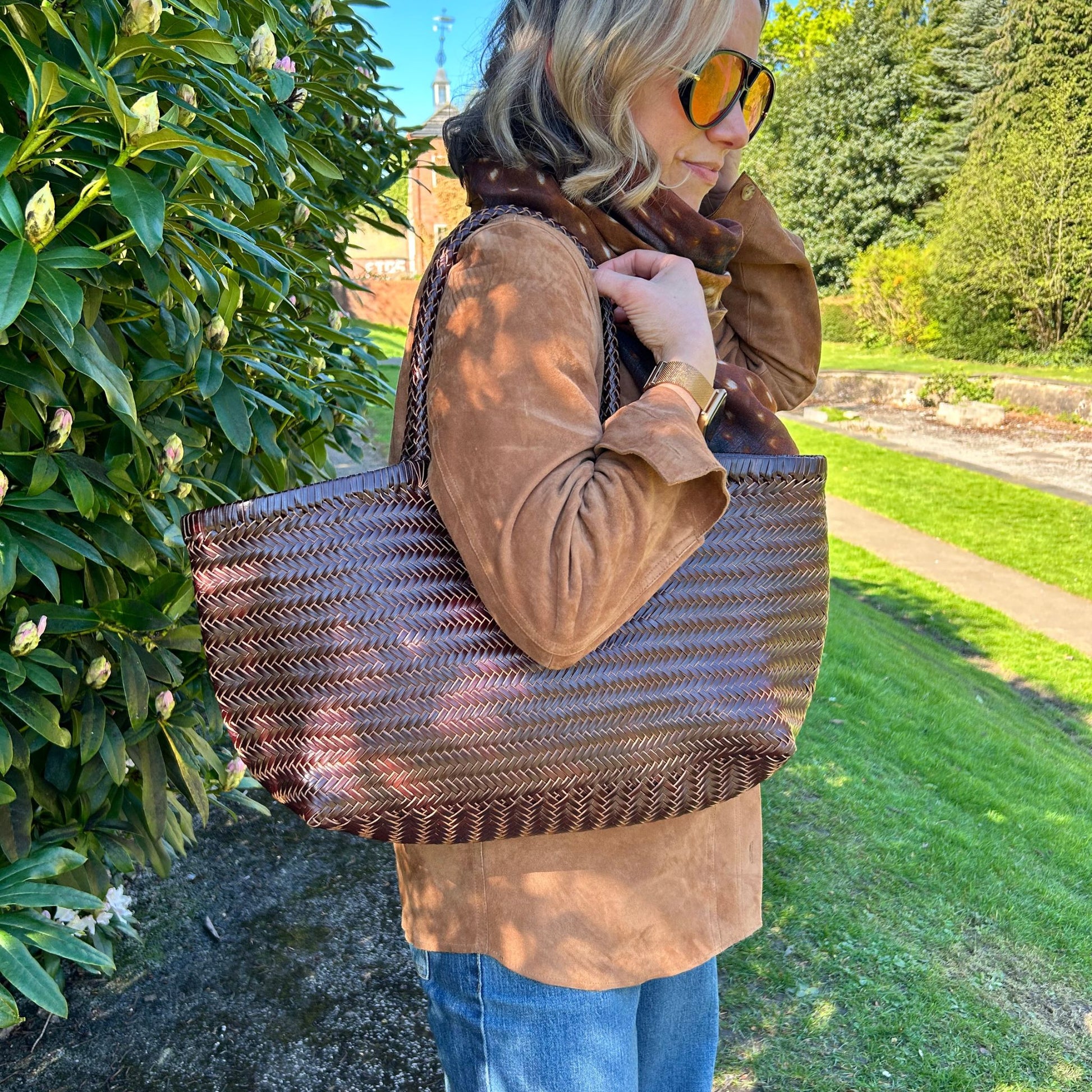 Woven Leather Basket Bag | Scott-Samuel | Handcrafted Premium