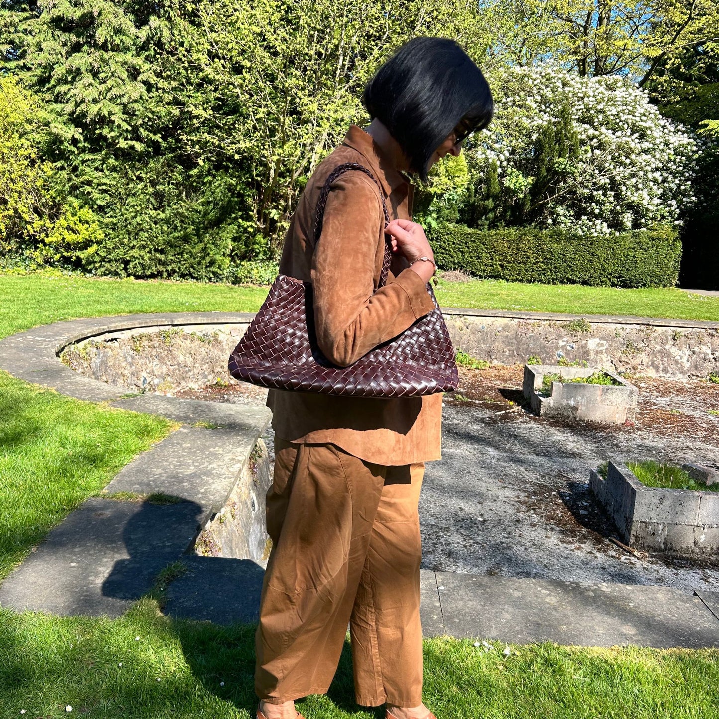 Large Woven Leather Shoulder bag