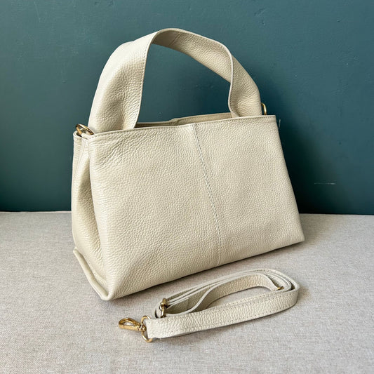 Wide Strap Leather Handbag