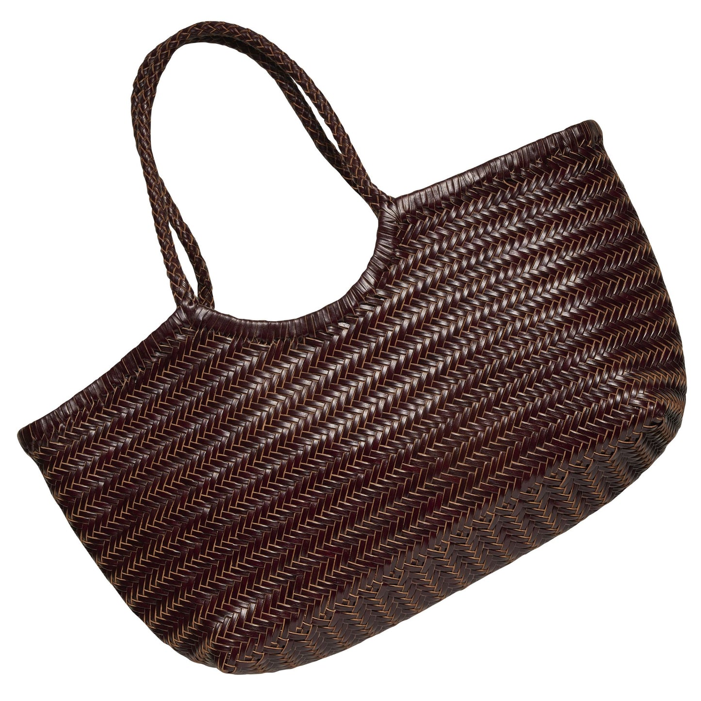 The Large Woven Leather Basket